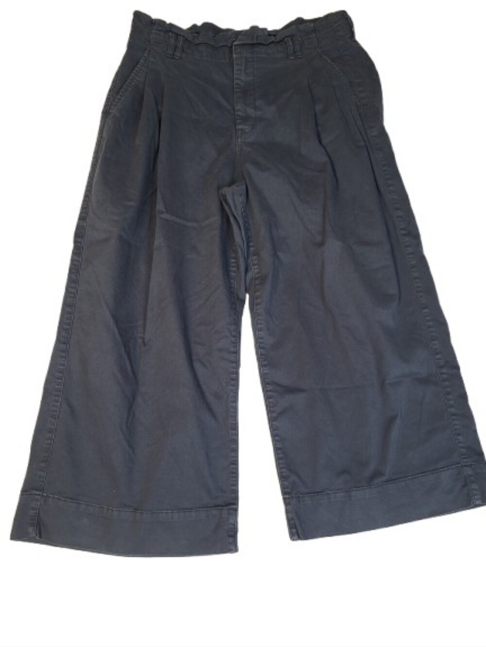American Eagle Wide Leg Trouser Pants Navy Blue High Waisted Women's 12